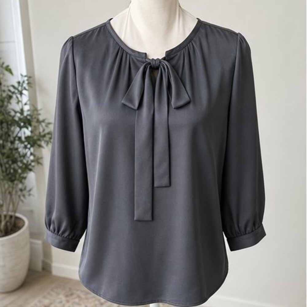Charcoal Pleated Blouse